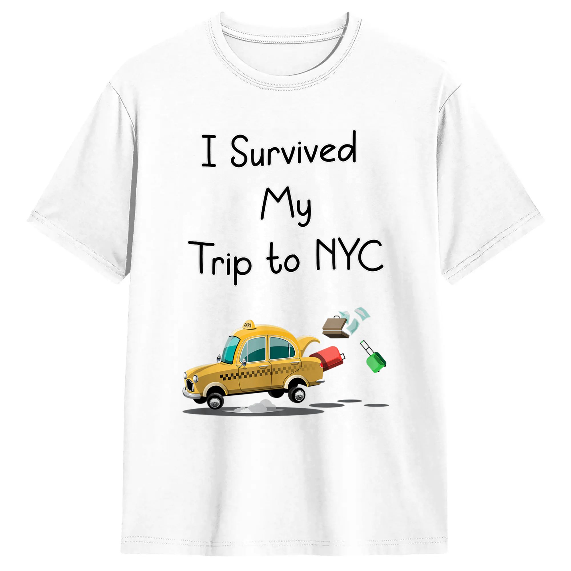 Summer Clothing Nyc - ฉันรอดชีวิตจากการเดินทางไปนิวยอร์ก เสื้อยืดผ้าฝ้ายสำหรับผู้ชาย ฤดูร้อน Y2K เสื้อยืดลำลอง เสื้อยืดลายพิมพ์แปลกใหม่