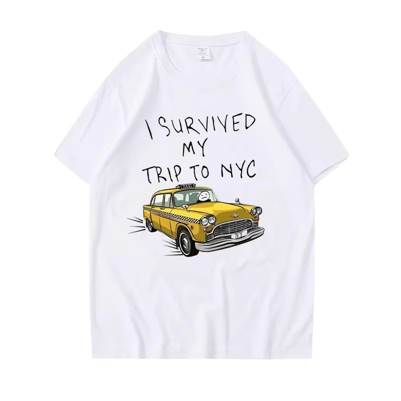 Summer Clothing Nyc - เสื้อยืดตลกๆ สำหรับผู้ชายและผู้หญิง ฉันรอดชีวิตจากการเดินทางไปนิวยอร์ก เสื้อพิมพ์ลายลำลอง เสื้อผ้าผู้ชาย ฤดูร้อน