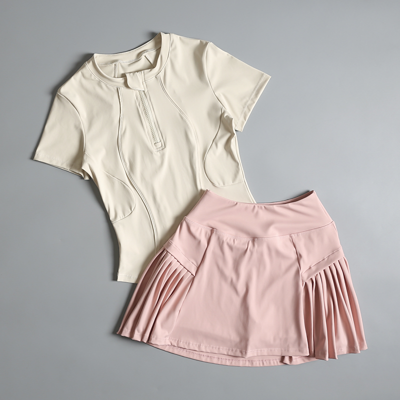 Summer Yoga Clothing - ชุดกีฬาวิ่งสําหรับผู้หญิงฤดูร้อน 2025 ใหม่เทนนิสระดับไฮเอนด์กึ่งซิปโยคะชุดออกกําลังกายแบดมินตันชั้นนํา