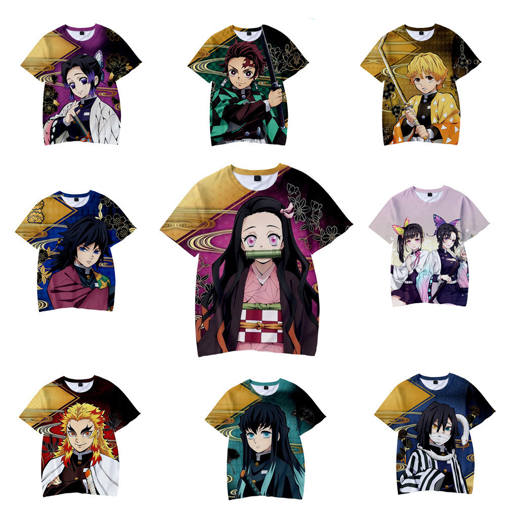 Summer Away Clothing - เสื้อยืดแขนสั้นเด็ก DemonSlayer เสื้อผ้าเด็ก ลาย DemonSlayer สำหรับเด็กผู้ชาย