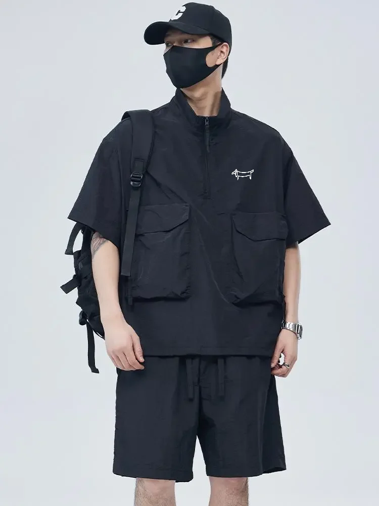 Summer Golf Clothing - ชุดกอล์ฟผู้ชาย เสื้อกอล์ฟสองชิ้นและกางเกงขาสั้น แฟชั่นฤดูร้อนใหม่ ชุดกอล์ฟลำลอง ชุดกีฬา เสื้อผ้ากอล์ฟผู้ชาย