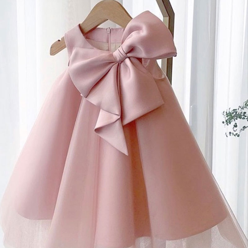 Summer Clothing Toddler - ฤดูร้อนโบว์ใหญ่ชุดเด็กผู้หญิง 1st Birthday Party งานแต่งงานชุดสําหรับสาวเจ้าหญิงชุดราตรีเด็กสาวเสื้อผ้า