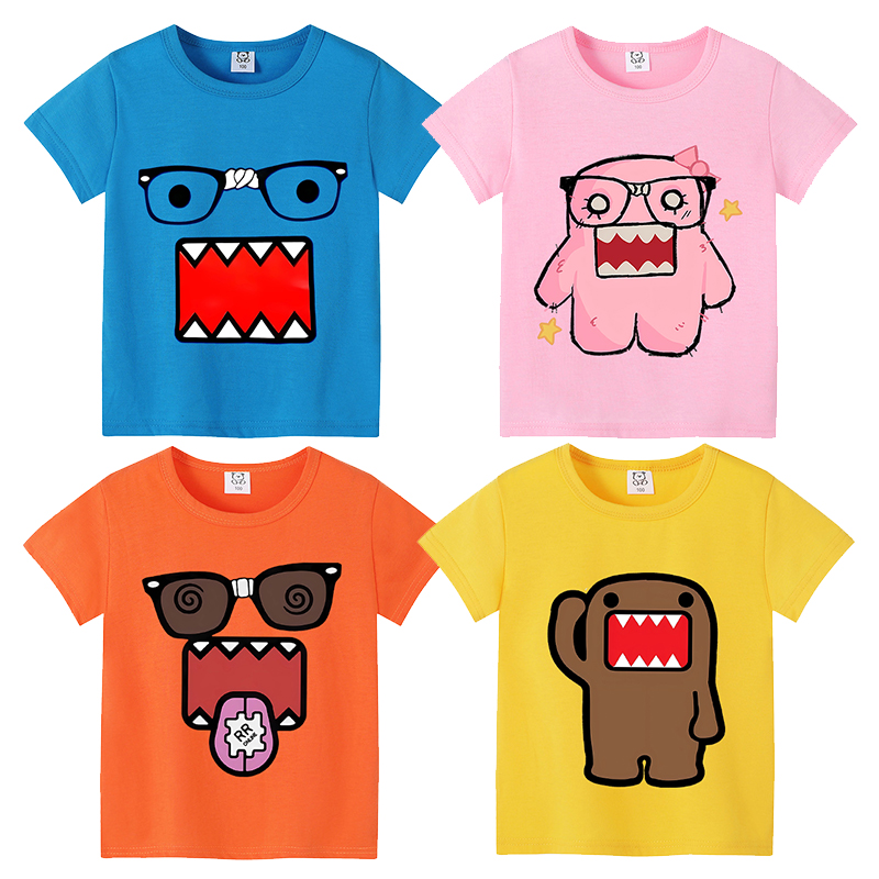 Summer Clothing Toddler - โดโมส คุงส์น่ารักเสื้อแขนสั้นลายการ์ตูนเด็กชายเด็กหญิงเสื้อผ้าฤดูร้อนแฟชั่นฮิปฮอปลำลองสวมใส่กลางแจ้งเสื้อเด็กวัยหัดเดินของขวัญ