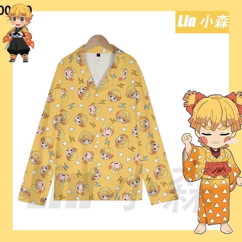 Summer Away Clothing - ชุดนอนน่ารักลายเซ็นอิตสึจากเรื่องดาบพิฆาตอสูร ชุดฤดูร้อน 2 ชิ้น เสื้อแขนสั้นคอปก ชุดลำลองใส่สบายสำหรับผู้หญิงและวัยรุ่น