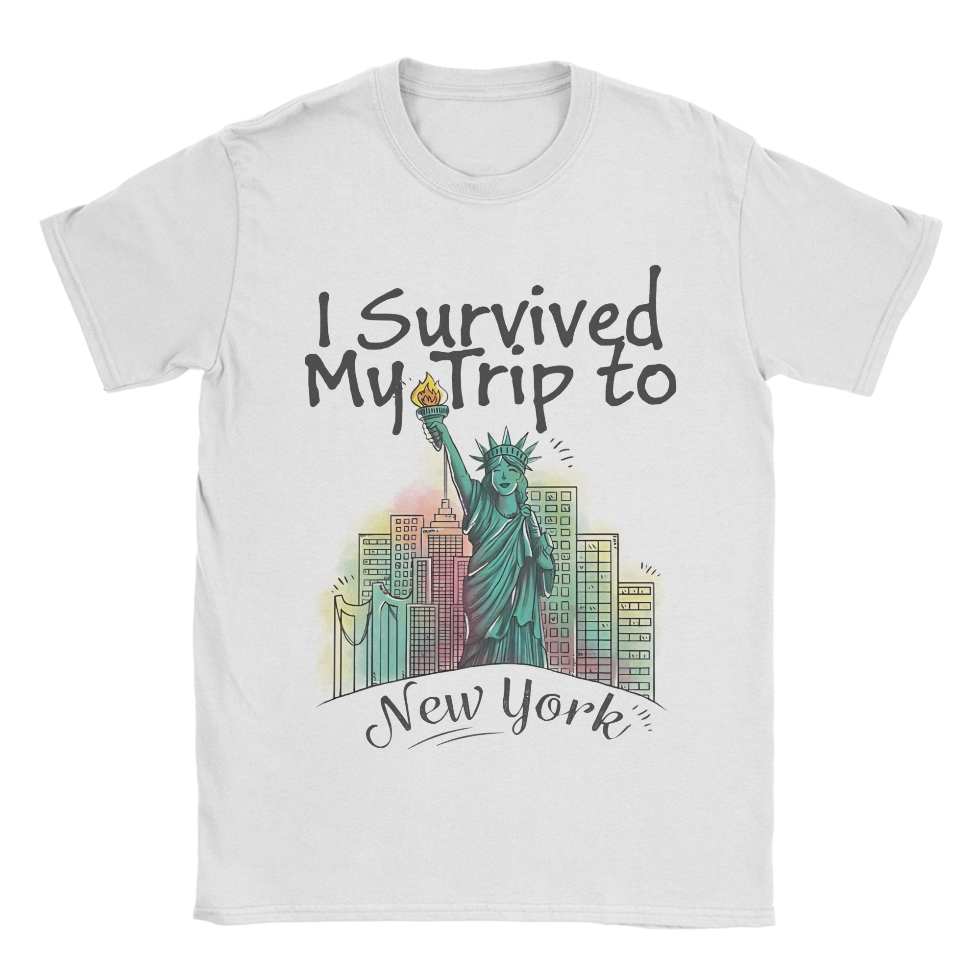 Summer Clothing Nyc - เสื้อยืด Retro I Survived My Trip