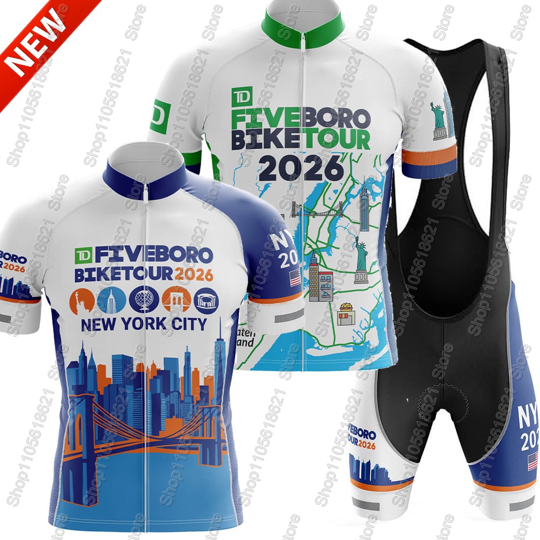 Summer Clothing Nyc - ชุดเสื้อเจอร์ซีย์ทีม NYC-Cycling-Tour 2026 ชุดปั่นจักรยาน USA-Clothing สำหรับผู้ชาย