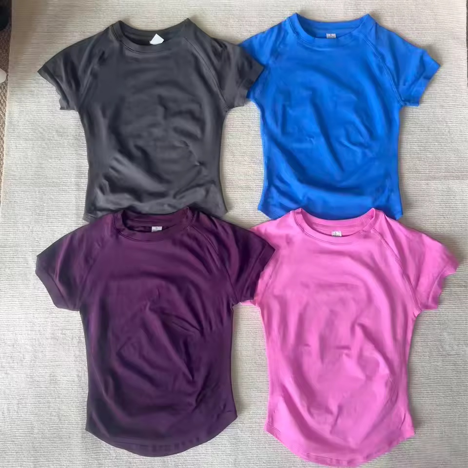 Summer Yoga Clothing - เสื้อกีฬาผู้หญิงฟิตเนสอิมแพคท์แขนสั้นเสื้อยิมออกกำลังกายโยคะเสื้อแห้งเร็วระบายอากาศได้ดีเสื้อยืดวิ่ง