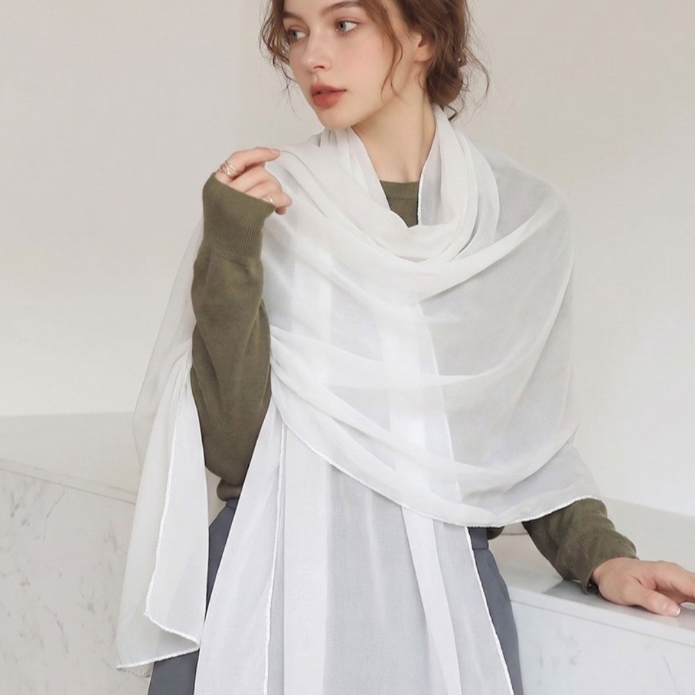 ผ้าคลุมไหล่สีพื้นบางเบา ผ้าชีฟ - Sarong Pareo Wrap บทวิจารณ์และราคา