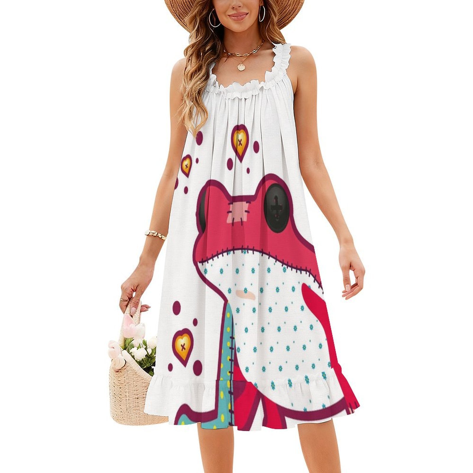 ชุดเดรสแขนกุดลายกบโบฮีเมียน ชุ - Summer Clothing Vacation บทวิจารณ์และราคา