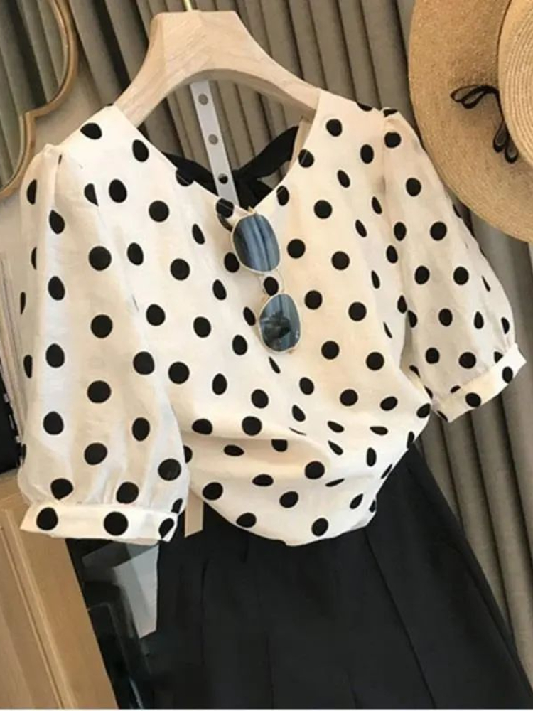 Polka Dot เสื้อผู้หญิงฤดูร้อน  - Summer Clothing Aesthetic บทวิจารณ์และราคา