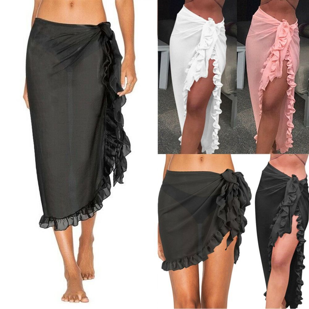 ผ้าพันคอแบบมีระบาย ดีไซน์ผ้าซา - Sarong Pareo Wrap บทวิจารณ์และราคา