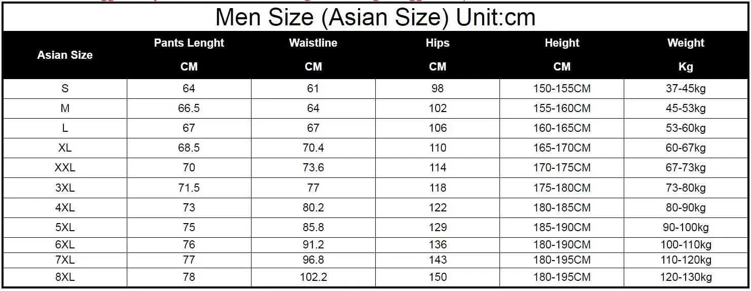 Plus ขนาด 7XL 8XL Gym Joggers  - Summer Clothing Websites บทวิจารณ์และราคา