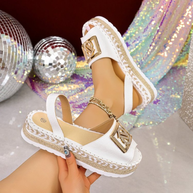 รองเท้าส้นเตารีดแบบสวมสำหรับผู - Espadrille Sandal Women บทวิจารณ์และราคา