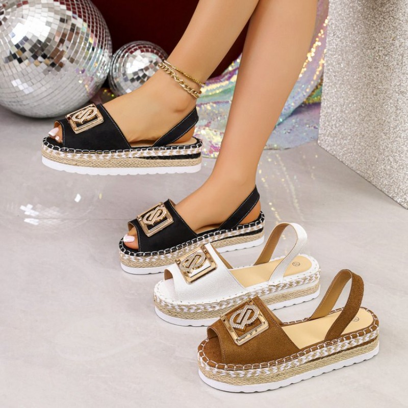 รองเท้าส้นเตารีดแบบสวมสำหรับผู - Espadrille Sandal Women บทวิจารณ์และราคา