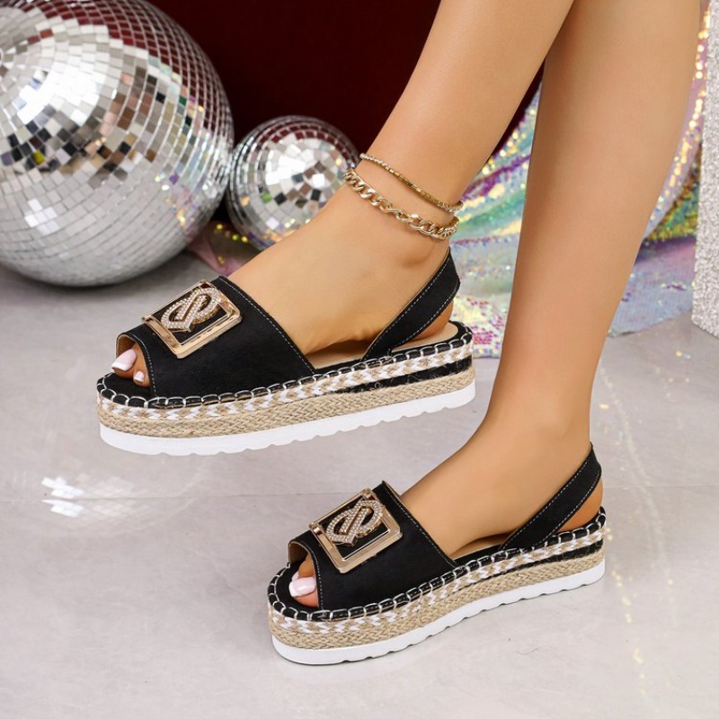 รองเท้าส้นเตารีดแบบสวมสำหรับผู - Espadrille Sandal Women บทวิจารณ์และราคา