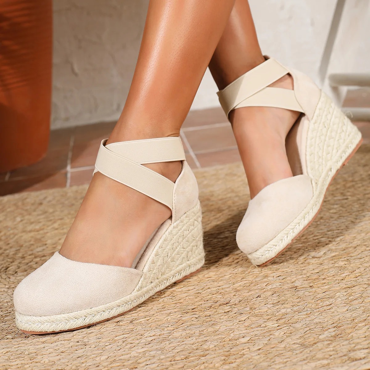 รองเท้าส้นเตารีดแบบสวมสำหรับผู - Espadrille Sandal Women บทวิจารณ์และราคา