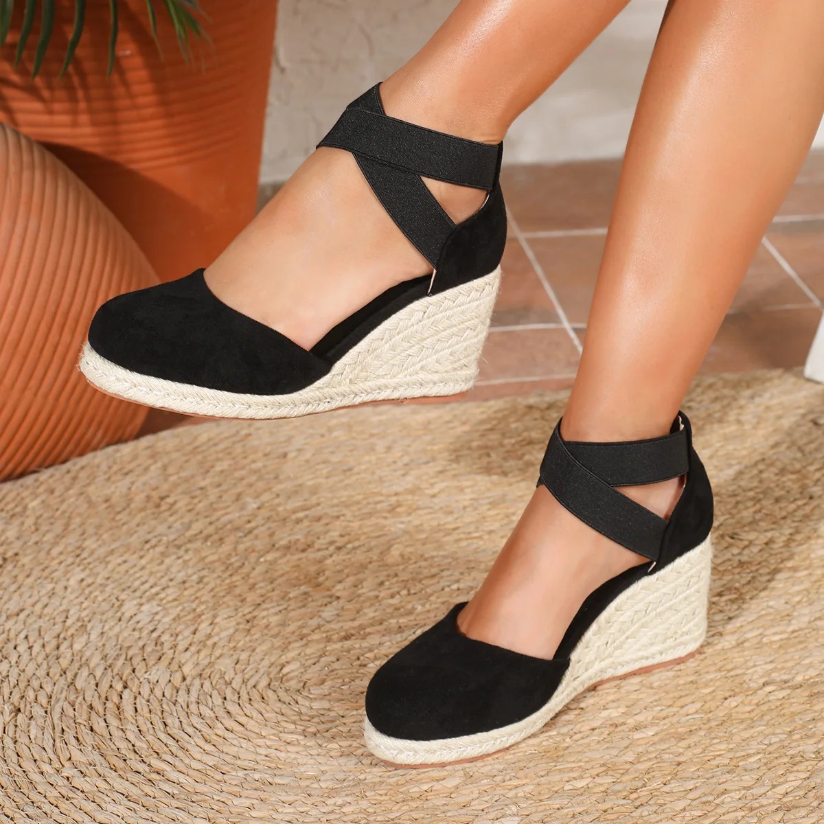 รองเท้าส้นเตารีดแบบสวมสำหรับผู - Espadrille Sandal Women บทวิจารณ์และราคา