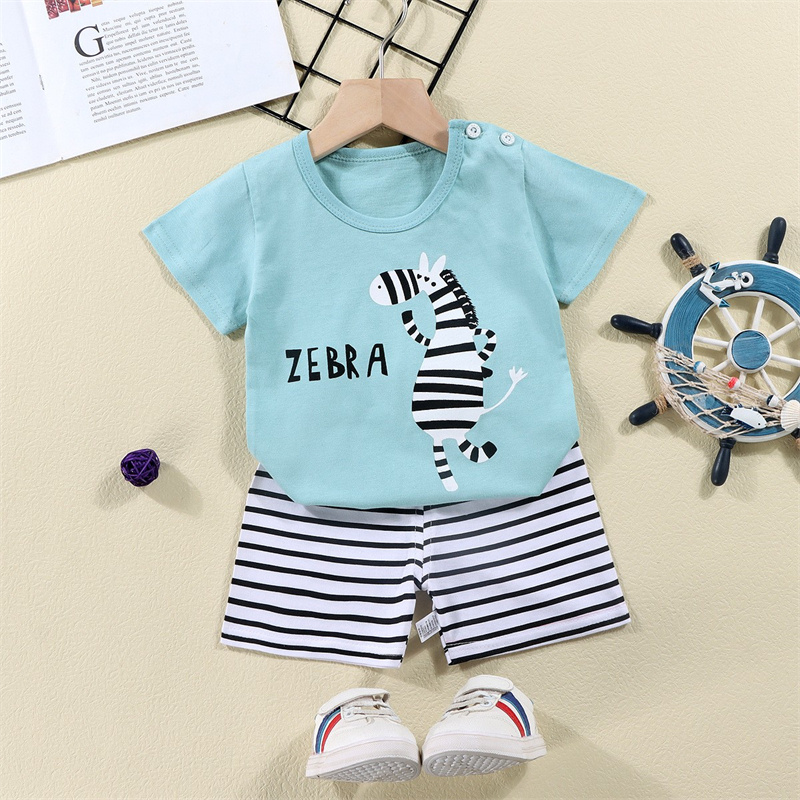 ผ้าฝ้ายTees + กางเกงขาสั้น 2 ช - Summer Clothing Toddler บทวิจารณ์และราคา