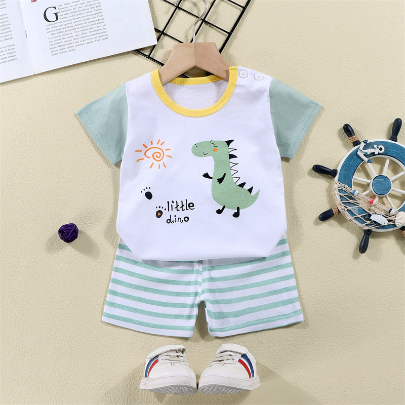 ผ้าฝ้ายTees + กางเกงขาสั้น 2 ช - Summer Clothing Toddler บทวิจารณ์และราคา