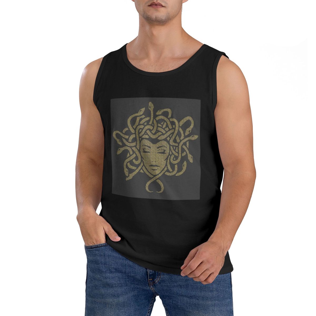 ผ้าฝ้าย 100% กรีกโบราณเมดูซ่า  - Summer Clothing For Greece บทวิจารณ์และราคา