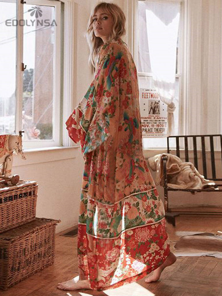 2025 โบฮีเมียนดอกไม้พิมพ์ด้านห - Sarong Pareo Wrap บทวิจารณ์และราคา