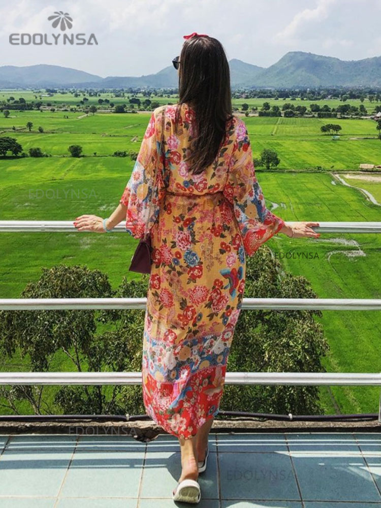 2025 โบฮีเมียนดอกไม้พิมพ์ด้านห - Sarong Pareo Wrap บทวิจารณ์และราคา
