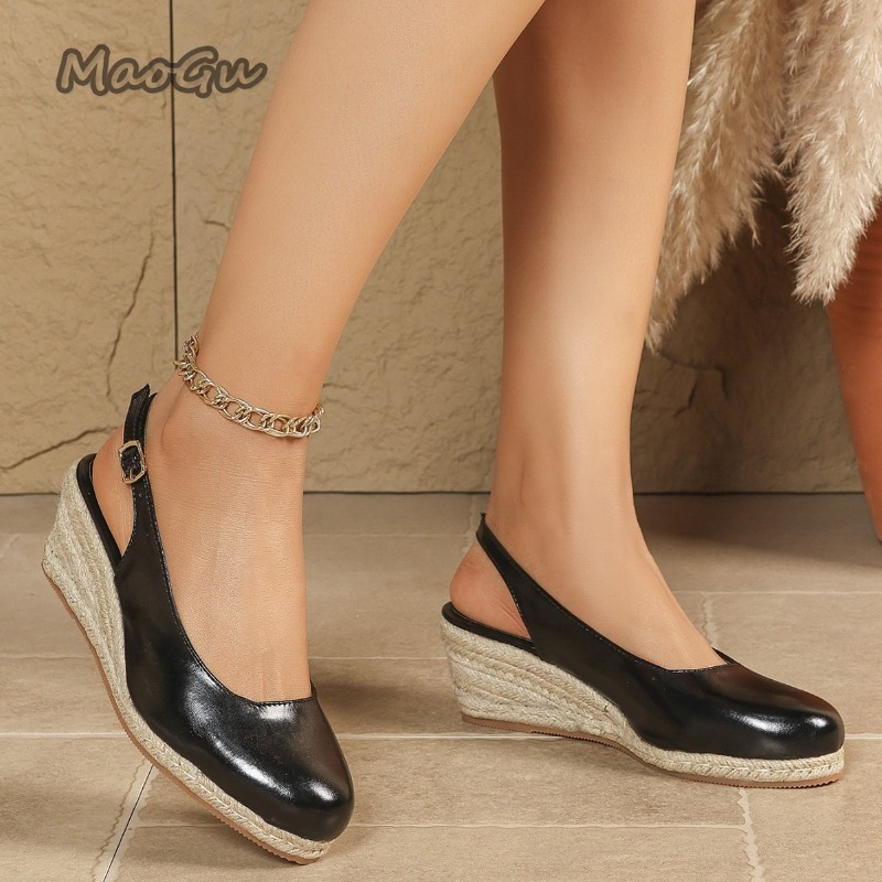 รองเท้าส้นเตารีดแบบสวมเปิดส้นส - Espadrille Sandal Women บทวิจารณ์และราคา